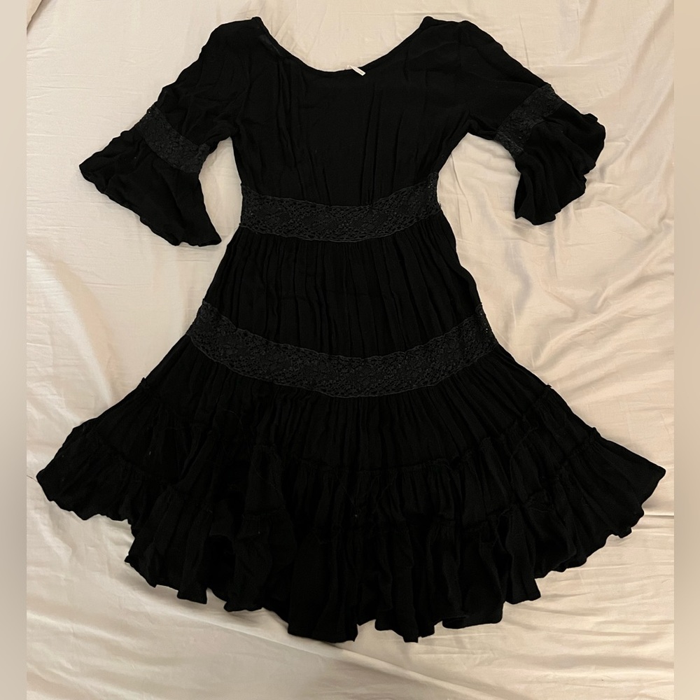 Free People Black Boho Dress - S